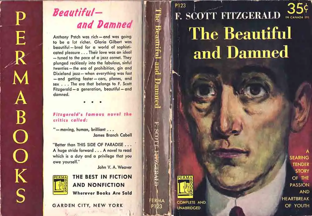 The Beautiful and Damned Book Cover 1951 Perma Books F Scott Fitzgerald