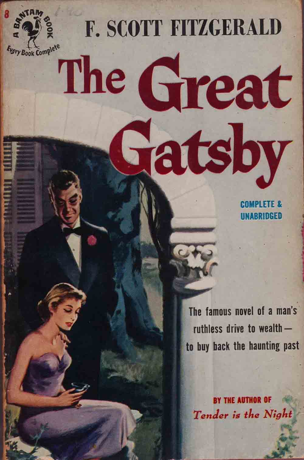 The Great Gatsby Book Cover 1951 Bantam Books F Scott Fitzgerald