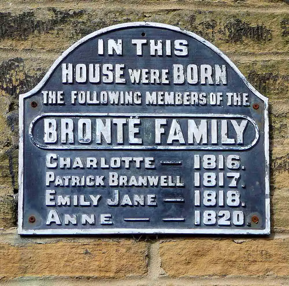Bronte birthplace commemorative plaque