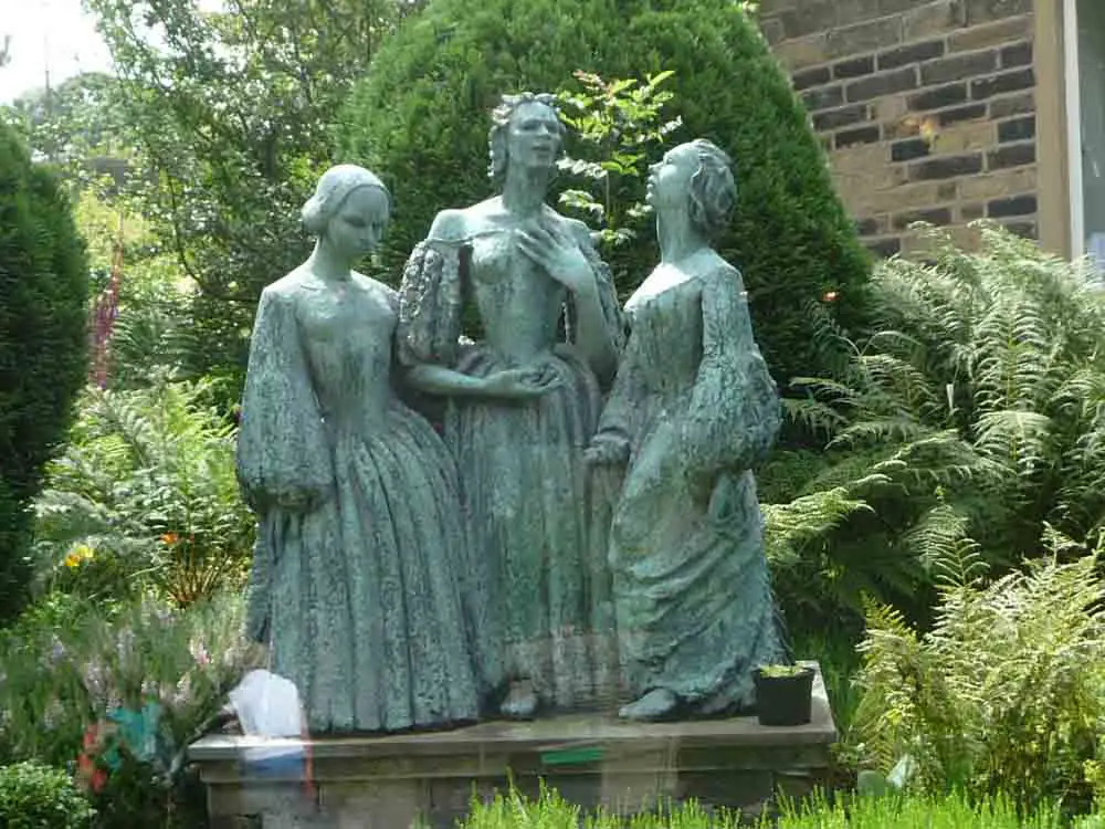 The Bronte Sisters statue at Haworth Parsonage