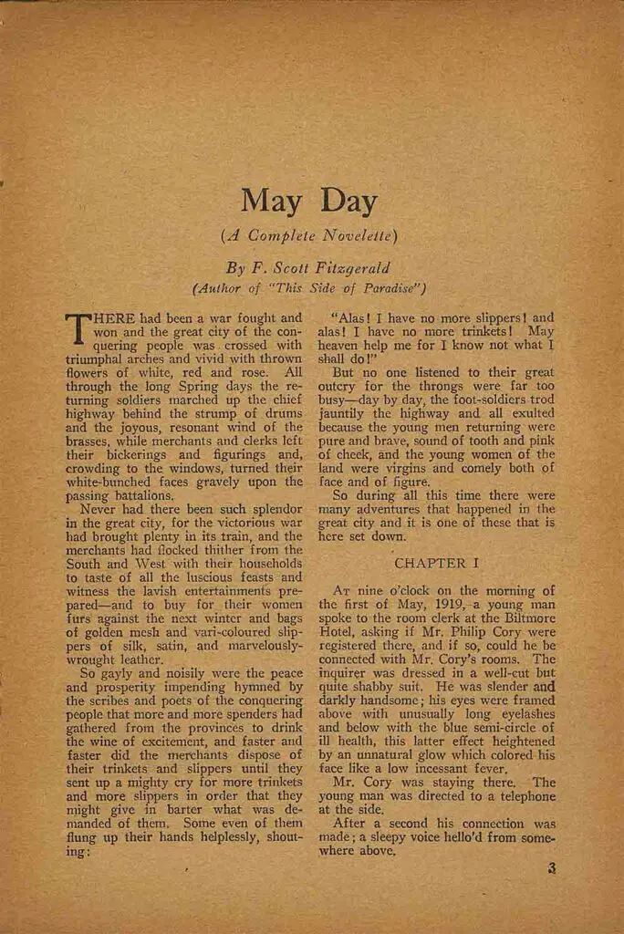 May Day by F Scott Fitzgerald (The Smart Set)
