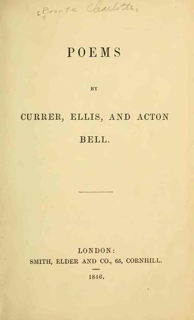 Poems by Currer, Ellis, and Acton Bell Title Page 1846
