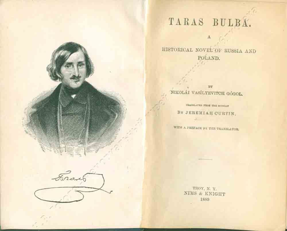 Taras Bulba Title Page 1889 Nikolai Gogol