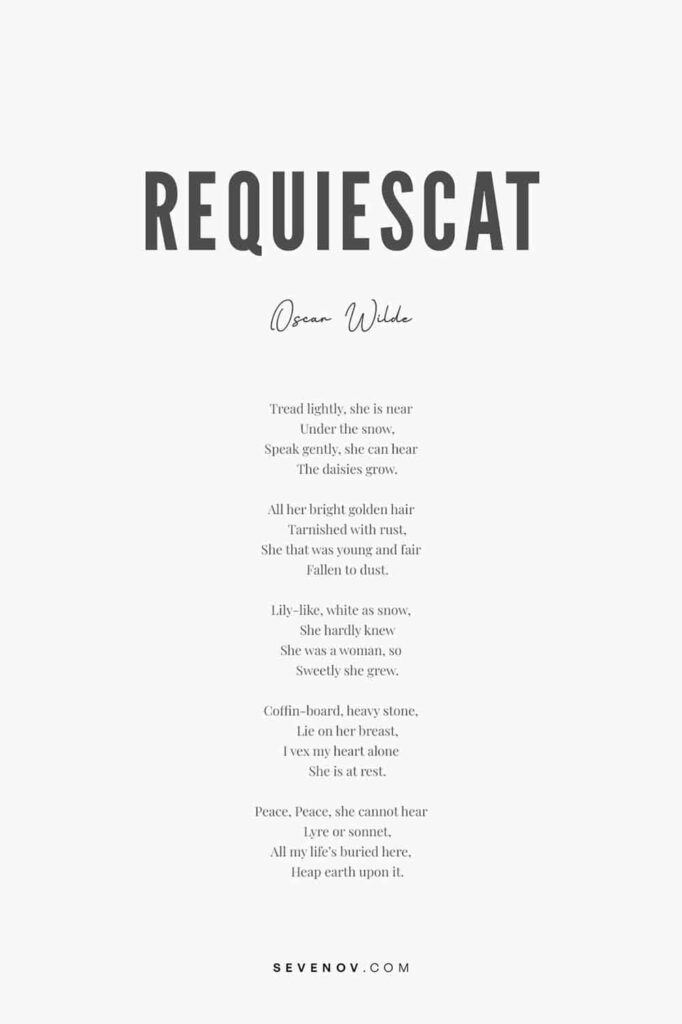 Requiescat by Oscar Wilde Poster