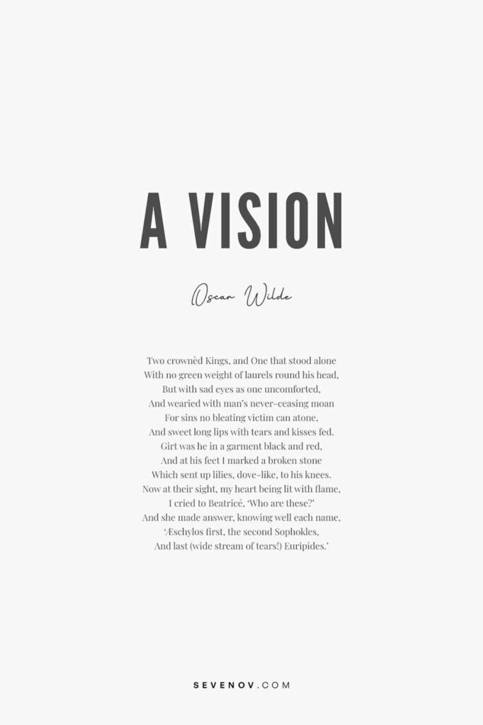 A Vision by Oscar Wilde Poster