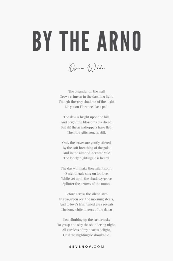 By the Arno by Oscar Wilde Poster