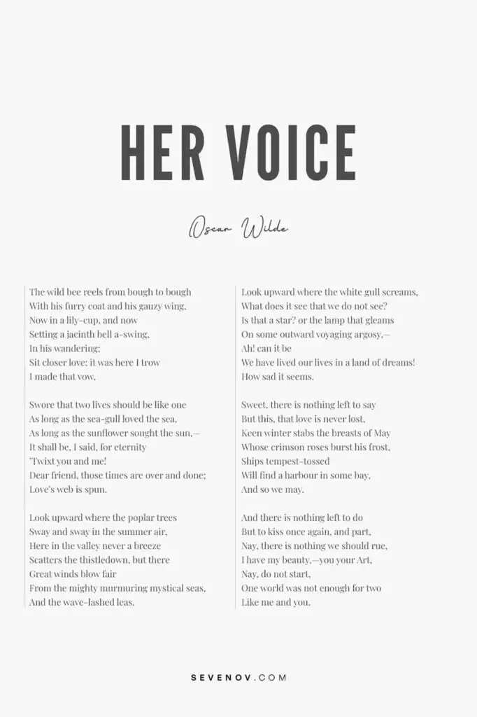 Her Voice by Oscar Wilde Poster