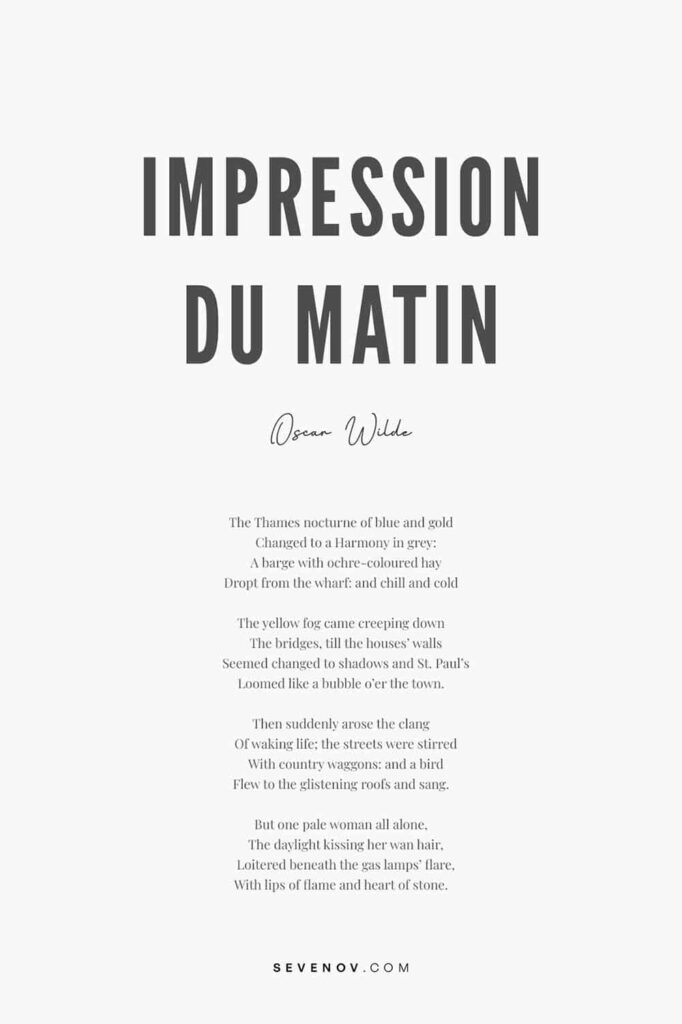 Impression du Matin by Oscar Wilde Poster