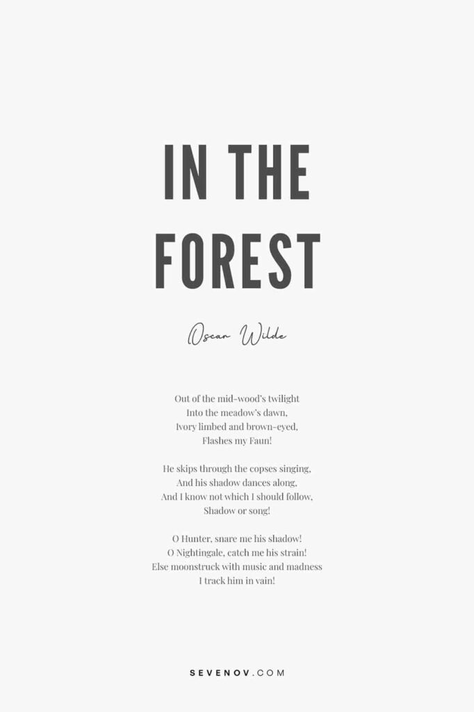 In the Forest by Oscar Wilde Poster