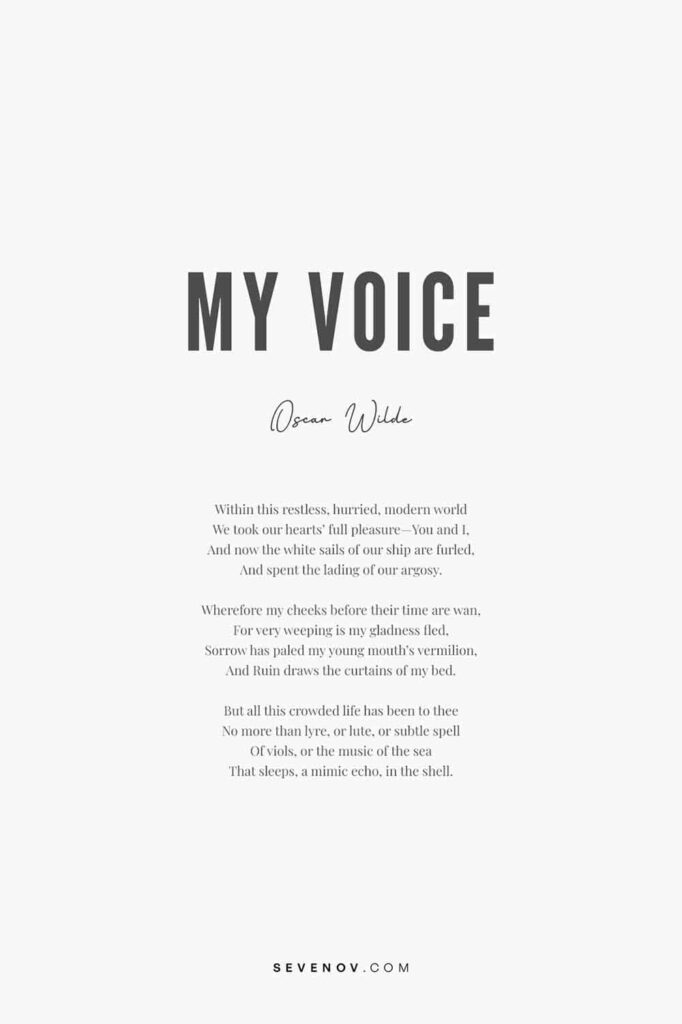 My Voice by Oscar Wilde Poster