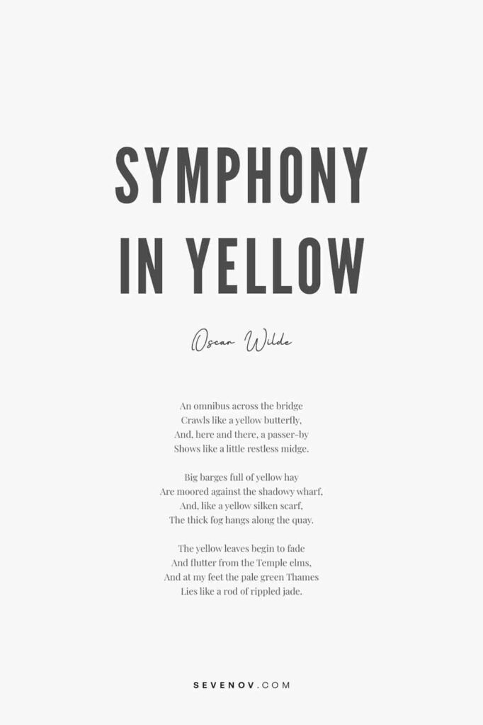 Symphony in Yellow by Oscar Wilde Poster