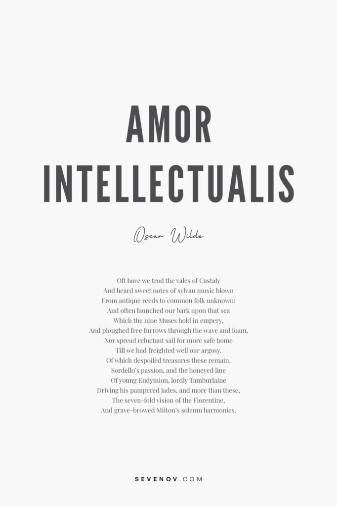 Amor Intellectualis by Oscar Wilde Poster