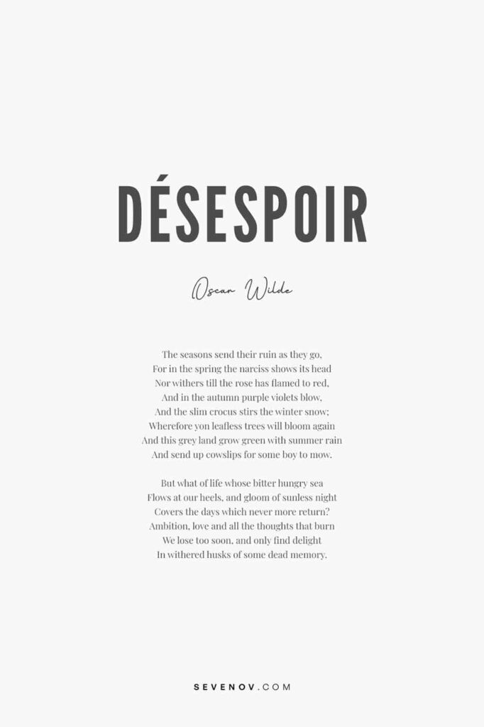Désespoir by Oscar Wilde Poster