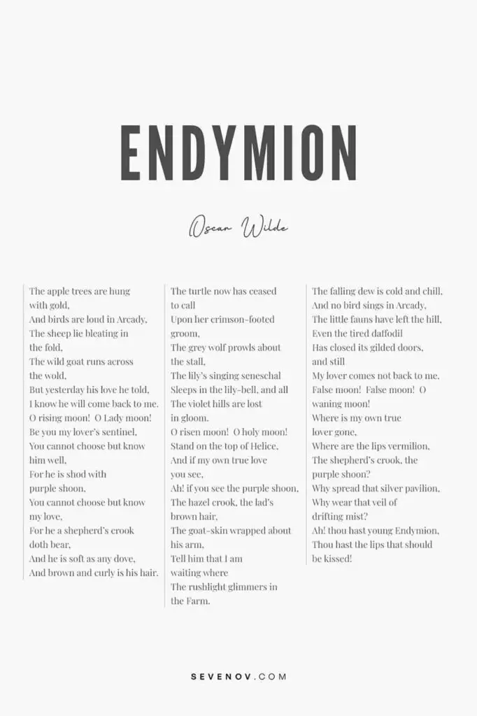 Endymion by Oscar Wilde Poster