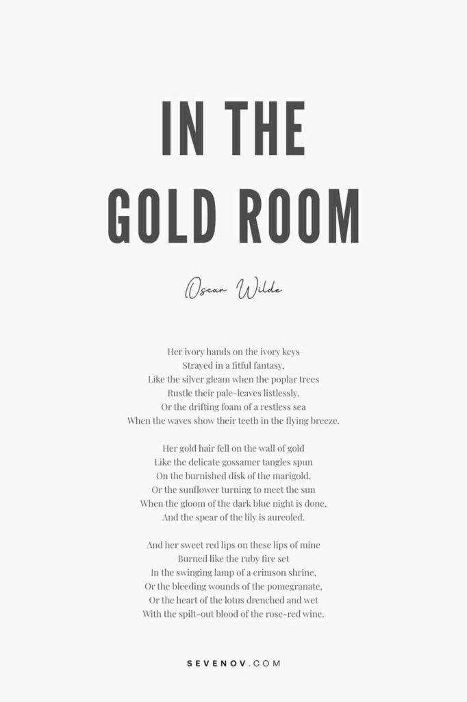 In the Gold Room by Oscar Wilde Poster