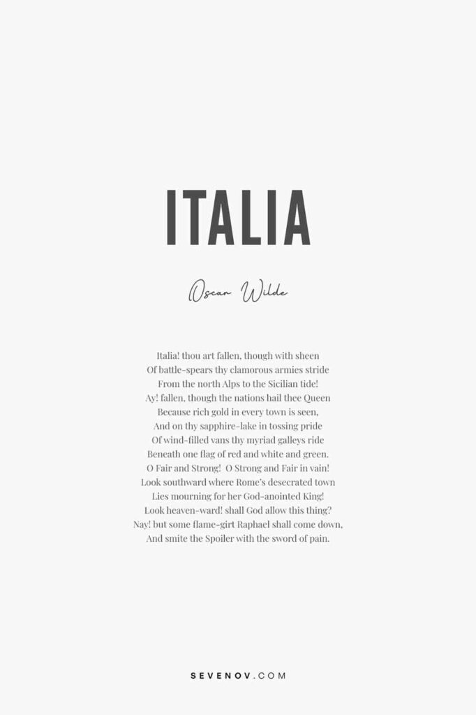 Italia by Oscar Wilde Poster