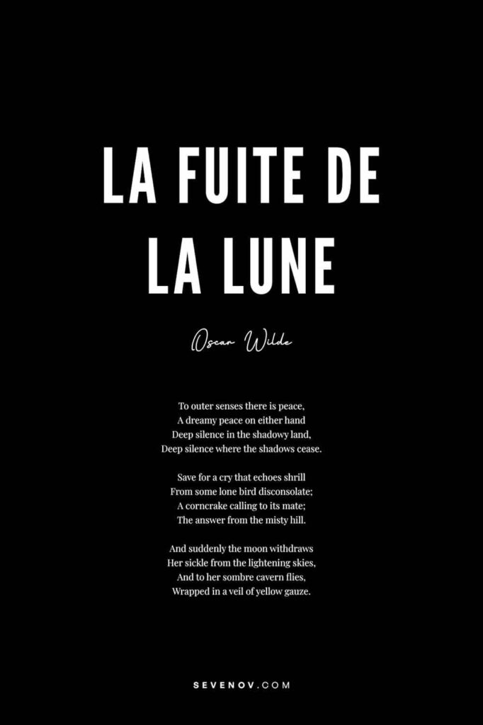 La Fuite de la Lune by Oscar Wilde poster