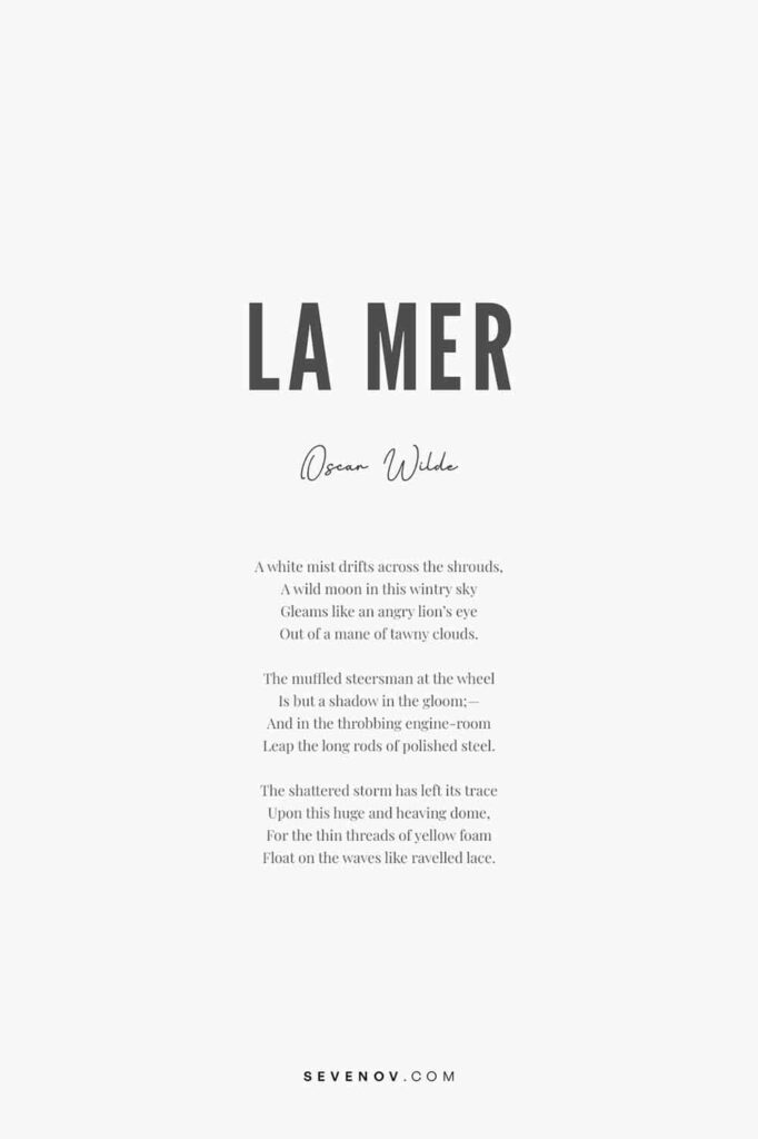 La Mer by Oscar Wilde Poster