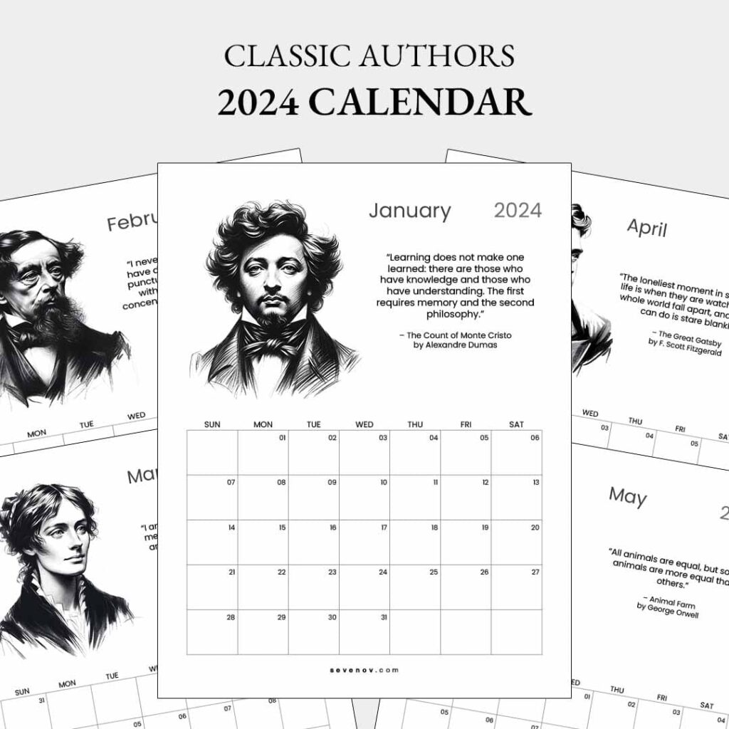 Classic Authors 2024 Calendar